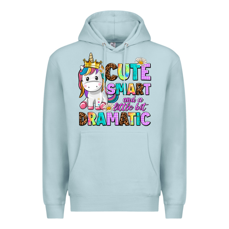 Cute Smart And A Little Bit Dramatic Unicorn Premium Hoodie by AdoDesignShop | Teevron