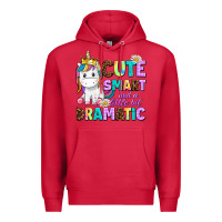 Cardinal cute smart and a little bit dramatic unicorn Premium Hoodie - AdoDesignShop