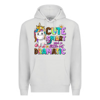 Dove Grey cute smart and a little bit dramatic unicorn Premium Hoodie - AdoDesignShop