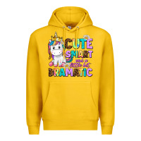 Lemon cute smart and a little bit dramatic unicorn Premium Hoodie - AdoDesignShop