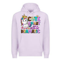 Lilac cute smart and a little bit dramatic unicorn Premium Hoodie - AdoDesignShop