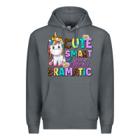 Rock cute smart and a little bit dramatic unicorn Premium Hoodie - AdoDesignShop