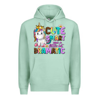 Seafoam cute smart and a little bit dramatic unicorn Premium Hoodie - AdoDesignShop