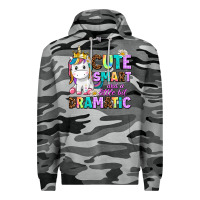 Slate Camo cute smart and a little bit dramatic unicorn Premium Hoodie - AdoDesignShop
