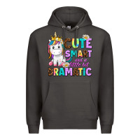 Smoke cute smart and a little bit dramatic unicorn Premium Hoodie - AdoDesignShop