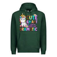 Sports Green cute smart and a little bit dramatic unicorn Premium Hoodie - AdoDesignShop