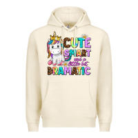 Tofu cute smart and a little bit dramatic unicorn Premium Hoodie - AdoDesignShop