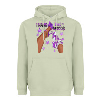 Matcha Purple I Have Two Moods Afro Girl Sneakers Heavyweight Hoodie - texasbilliewilder