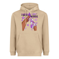 Mushroom Purple I Have Two Moods Afro Girl Sneakers Heavyweight Hoodie - texasbilliewilder