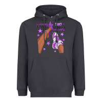 Purple I Have Two Moods Afro Girl Sneakers Heavyweight Hoodie | Teevron