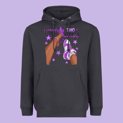 Purple I Have Two Moods Afro Girl Sneakers Heavyweight Hoodie Designed By Texasbilliewilder