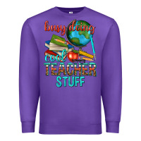 Purple busy doing cool teacher stuff Premium Sweatshirt - texasbilliewilder