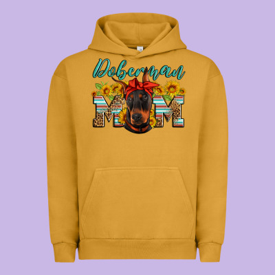 Doberman Mom Urban Hoodie Designed By Artiststas