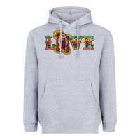Heather Grey Love Lady Of Guadalupe Heavyweight Hoodie - RanaPortraitStore