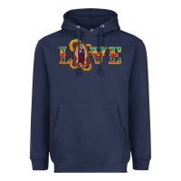 Navy Love Lady Of Guadalupe Heavyweight Hoodie - RanaPortraitStore