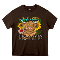 Chocolate Brown just a little dramatic Heavy Core Tee - CowhideDigitalArt