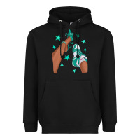 Black Teal Afro Girl Sneakers and Heels Heavyweight Hoodie - texasbilliewilder