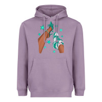 Lavender Teal Afro Girl Sneakers and Heels Heavyweight Hoodie - texasbilliewilder