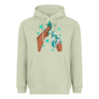 Matcha Teal Afro Girl Sneakers and Heels Heavyweight Hoodie - texasbilliewilder
