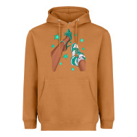 Meerkat Teal Afro Girl Sneakers and Heels Heavyweight Hoodie - texasbilliewilder