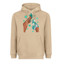 Mushroom Teal Afro Girl Sneakers and Heels Heavyweight Hoodie - texasbilliewilder