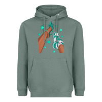 Sage Teal Afro Girl Sneakers and Heels Heavyweight Hoodie - texasbilliewilder