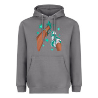 Storm Teal Afro Girl Sneakers and Heels Heavyweight Hoodie - texasbilliewilder