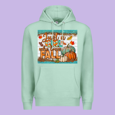 Just A Girl Who Loves Fall Mousepad Premium Hoodie Designed By Bundleandbundleshop