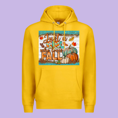 Just A Girl Who Loves Fall Mousepad Premium Hoodie Designed By Bundleandbundleshop
