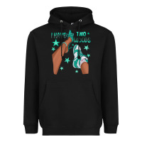 Black Teal I Have Two Moods Afro Girl Sneakers Heavyweight Hoodie - texasbilliewilder
