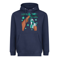 Navy Teal I Have Two Moods Afro Girl Sneakers Heavyweight Hoodie - texasbilliewilder