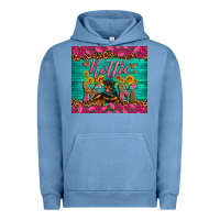 Pigment Pebble Blue Rottie mom with roses Urban Hoodie - Artiststas