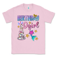 Bubblegum Pink Birthday Girl 9 Classic Tee - BundleAndBundleShop