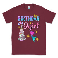 Burgundy Birthday Girl 9 Classic Tee - BundleAndBundleShop