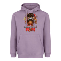 Lavender american football mom red and silver afro messy bu Heavyweight Hoodie - texasbilliewilder