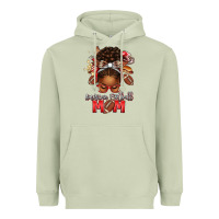 Matcha american football mom red and silver afro messy bu Heavyweight Hoodie - texasbilliewilder