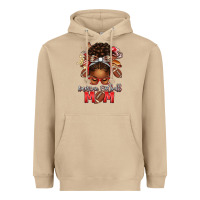 Mushroom american football mom red and silver afro messy bu Heavyweight Hoodie - texasbilliewilder