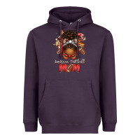 Plum american football mom red and silver afro messy bu Heavyweight Hoodie - texasbilliewilder