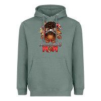 Sage american football mom red and silver afro messy bu Heavyweight Hoodie - texasbilliewilder