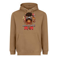 Toasted Coconut american football mom red and silver afro messy bu Heavyweight Hoodie - texasbilliewilder