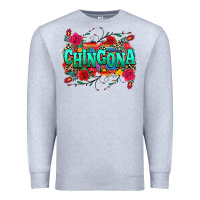 Heather Grey chingona Premium Sweatshirt - texasbilliewilder