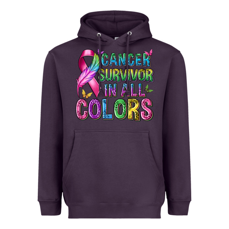 Cancer Survivor In All Colors Heavyweight Hoodie by texasbilliewilder | Teevron