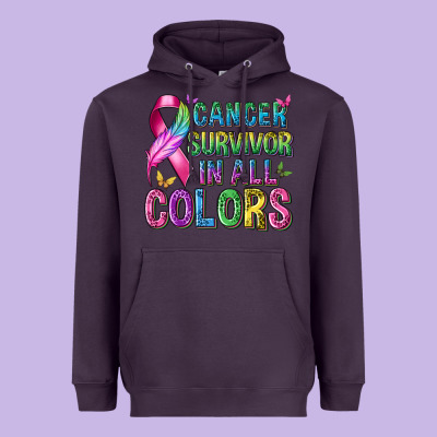 Cancer Survivor In All Colors Heavyweight Hoodie Designed By Texasbilliewilder