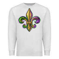 Oatmeal Heather fleur de lis Premium Sweatshirt - RanaPortraitStore