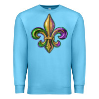 Ocean Blue fleur de lis Premium Sweatshirt - RanaPortraitStore