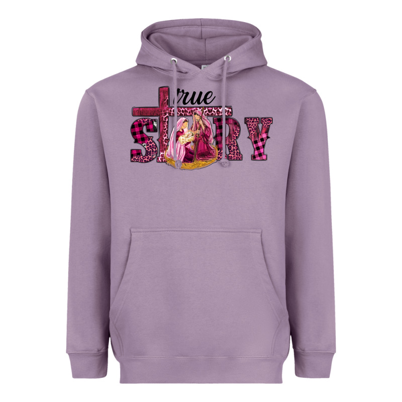 Pink Christmas True Story Holy Family Heavyweight Hoodie by RanaPortraitStore | Teevron