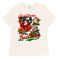 Bone louisiana christmas with santa Ladies Tee - BarkalooDesign