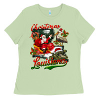 Louisiana Christmas With Santa Ladies Tee | Teevron