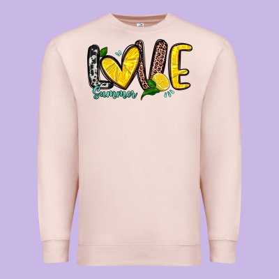 Love Summer Lemon Premium Sweatshirt Designed By Zillion Design Studio