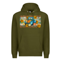 Army Green Fall truck sunflowers Premium Hoodie - Artiststas